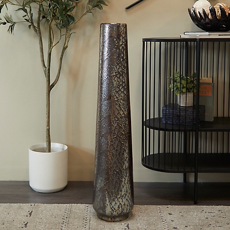 Harper & Willow Tall Silver Ceramic Contemporary Vase