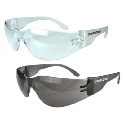 PORTER-CABLE Safety Glasses, 2 pk., Clear and Smoke Lens, PC-MR0102BG2