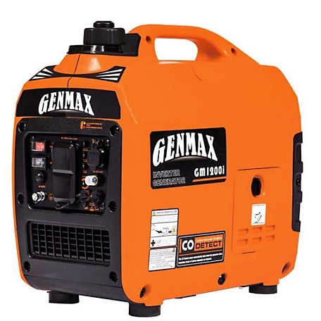 GENMAX 1,000-Watt Gasoline Powered Recoil Start Inverter Generator with Super Quiet 57Cc Engine