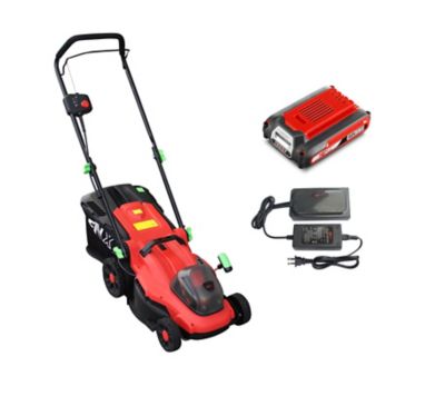 Henx 14 in. 40V Cordless Brushless Multi-Colored Hand Push Lawn Mower with 2.5 Ah Battery & Charger