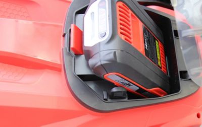 Image showing  14 in. 40V Cordless Brushless Multi-Colored Hand Push Lawn Mower with 2.5 Ah Battery & Charger