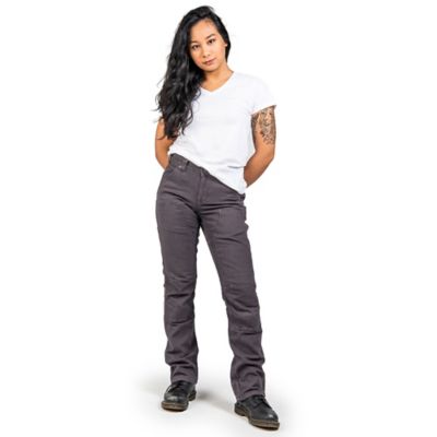 Dovetail Workwear Women's Straight Fit Mid-Rise Britt Utility Canvas Pants, Dark Grey