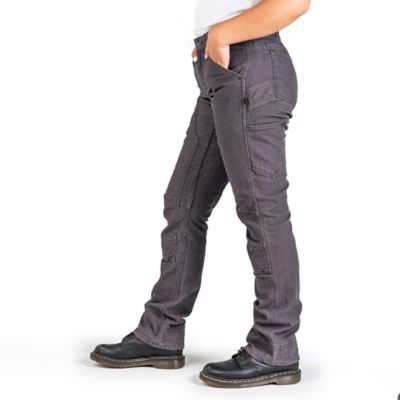 Image showing 2 th Dovetail Workwear Women's Straight Fit Mid-Rise Britt Utility Canvas Pants, Dark Grey