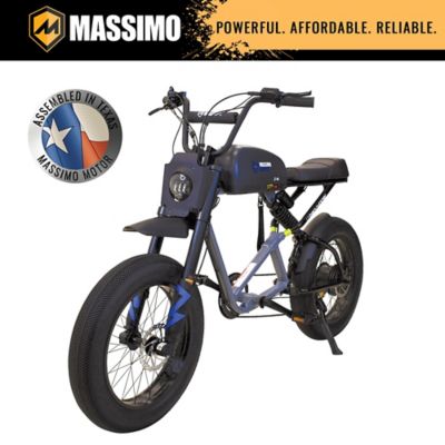 Massimo 20 in. Fat Tire E-14 Urban Runner Electric Bike for Adults, 43 Mile Range,7 Speed Shimano Gears - Gray