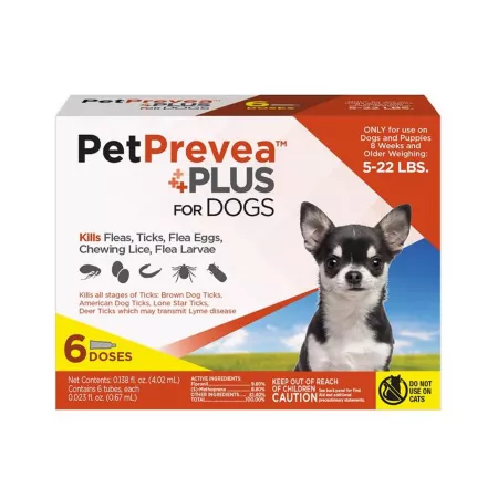 PetPrevea Plus Small Dogs 5-22lbs 6 months/box Dog Flea & Tick Topical Treatments