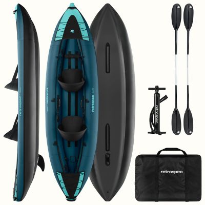 Retrospec 12.5 ft. Coaster 2-Person Inflatable Kayak, Ocean Blue