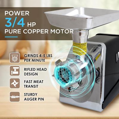 Image showing  #8 Stainless Steel Meat Grinder, Compact, Powerful, and Easy to Use for All Your Meat Grinding Needs