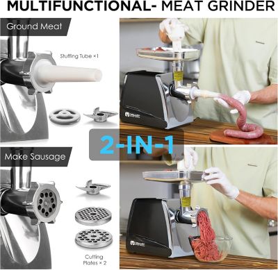 Image showing  #8 Stainless Steel Meat Grinder, Compact, Powerful, and Easy to Use for All Your Meat Grinding Needs