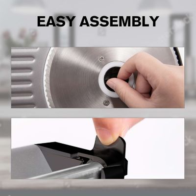 Image showing  8.7 in. Metal Food Slicer, Heavy-Duty, Quick-Release Design for Precision Cutting