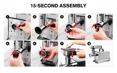 Image showing  #12 Stainless Steel 0.75 HP Meat Grinder, High-Power Performance for Professional Quality Grinding