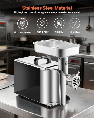 Image showing 7 th Valley Sportsman #12 Stainless Steel 0.75 HP Meat Grinder, High-Power Performance for Professional Quality Grinding