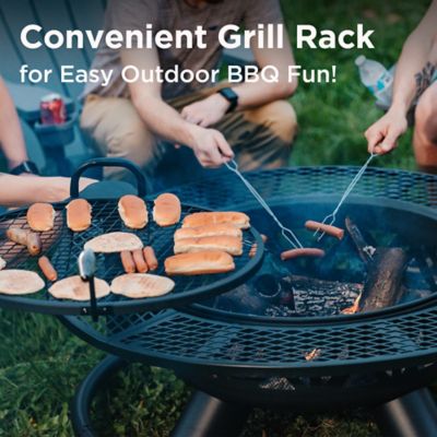 Image showing 8 th Red Mountain Valley 47 in. Wood-Burning Fire Pit with Adjustable BBQ Grate, Geometric