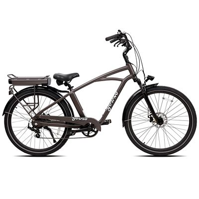 Young Electric Hybrid/Crossover Torque Sensor E-Bike, 27.5 in. E-Vie Step-Over, Matte Gun Metal