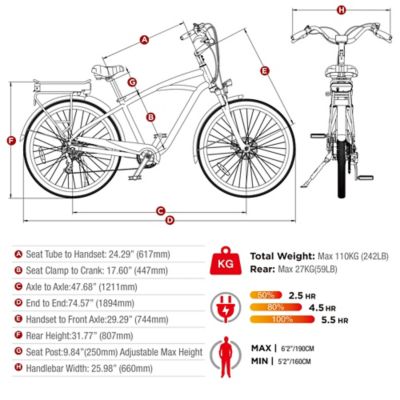 Image showing  Adult 350W Hybrid/Crossover Torque Sensor Step-Over E-Bike, 27.5 in., Matte Gunmetal