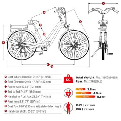 Image showing  Adult 350W Hybrid/Crossover Torque Sensor Step-Thru E-Bike, 27.5 in., Matte Dark Gray