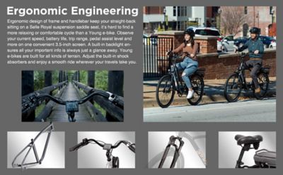 Image showing 5 th Young Electric Adult 350W Hybrid/Crossover Torque Sensor Step-Thru E-Bike, 27.5 in., Matte Gunmetal