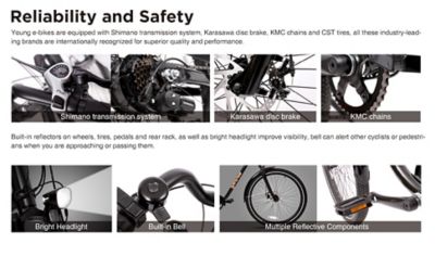 Image showing 6 th Young Electric Adult 350W Hybrid/Crossover Torque Sensor Step-Thru E-Bike, 27.5 in., Matte Gunmetal