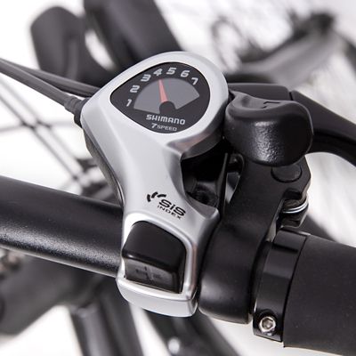 Image showing 8 th Young Electric Adult 350W Hybrid/Crossover Torque Sensor Step-Thru E-Bike, 27.5 in., Matte Gunmetal