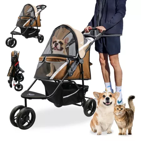 Revolutionary Petique 3-wheel stroller for pets up to 55 lbs. Pet Strollers