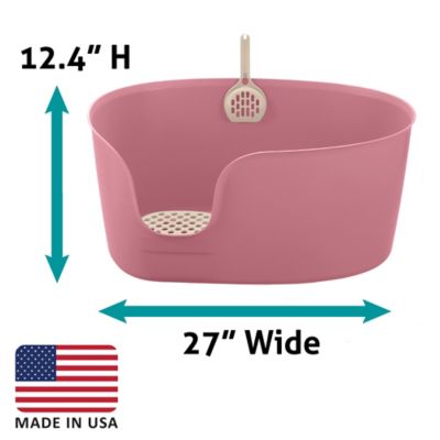 Image showing  Paw Trax High-Wall Open Cat Litter Box, XL, Pink