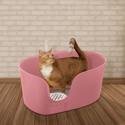 Image showing  Paw Trax High-Wall Open Cat Litter Box, XL, Pink