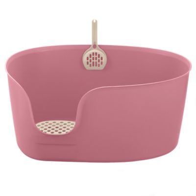 Image showing  Paw Trax High-Wall Open Cat Litter Box, XL, Pink