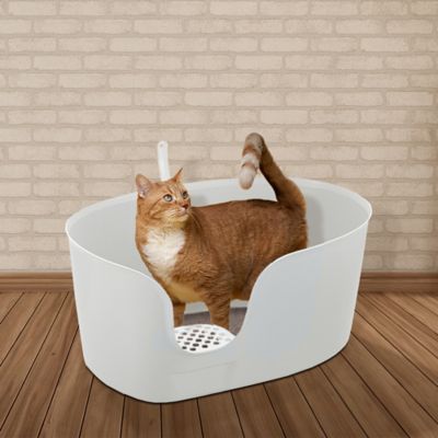 Image showing  Paw Trax High Wall Cat Litter Box, XL, White