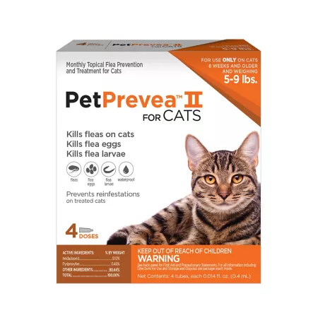 PetPrevea II Flea & Tick Protection for Cats 5-9 lbs 4 Doses Cat Flea & Tick Topical Treatments