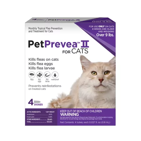 PetPrevea II Flea and Tick Protection for Cats Over 9 lbs 4 Doses Cat Flea & Tick Topical Treatments