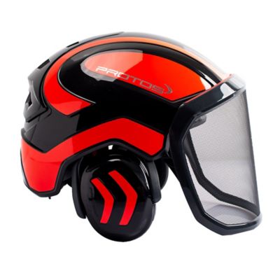 Pfanner Protos Integral Arborist Helmet, Red/Black