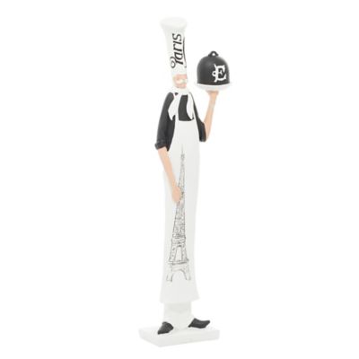 Image showing  White Polystone Traditional People Sculpture, 5 in. x 3 in. x 20 in.