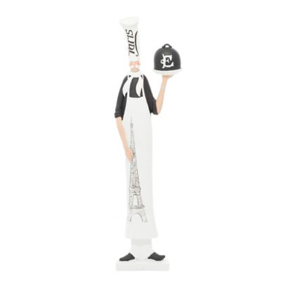 Image showing  White Polystone Traditional People Sculpture, 5 in. x 3 in. x 20 in.