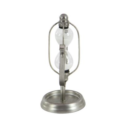 Image showing  Silver Metal Hourglass Sand Timer 4" x 4" x 8"