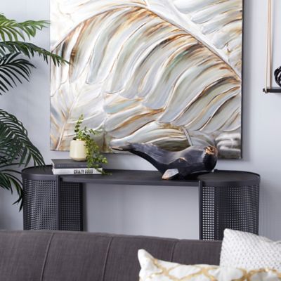 Harper & Willow Black Polyresin Coastal Whale Sculpture, 24 in. x 8 in. x 7 in.