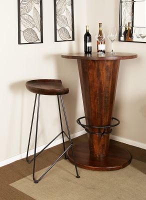 Harper & Willow Brown Metal Rustic Bar Stool, 17 in. x 14 in. x 32 in., 62948