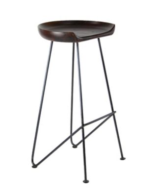 Image showing  Metal Rustic Bar Stool, 32 in., Brown