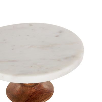 Image showing  White Mango Wood Modern Cake Stand, 10 in. x 10 in. x 5 in., 94520