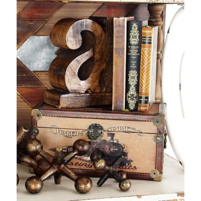 Harper & Willow Brown Wood Vintage Trunk Set, Assorted, 3 pc.