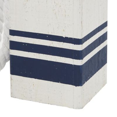 Image showing 5 th Harper & Willow Wood Farmhouse Buoy Sculptures, 17 in., 15 in., 12 in., White, 3 pc.