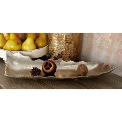 Harper & Willow Aluminum Live Edge Tray, 19 in. x 7 in. x 4 in., Silver