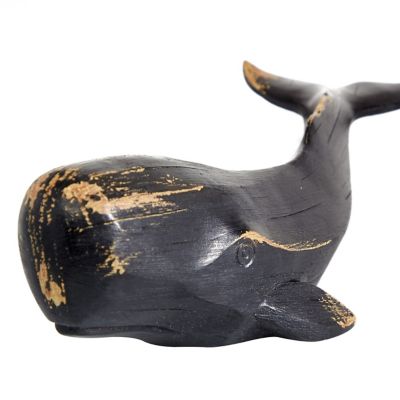 Image showing  Polyresin Coastal Whale Sculpture, 14 in. x 5 in. x 4 in., Black