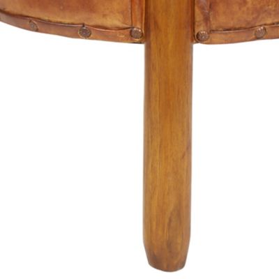 Image showing  Teak Wood Traditional Stool, 20 in., Brown
