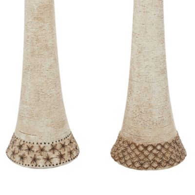 Image showing  Polystone Contemporary Women Sculpture, 6 in., 31 in., White, 2 pc.