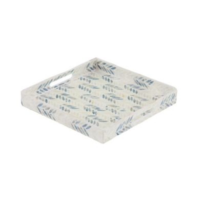 Image showing  White Shell Coastal Tray, Set of 3, 13 in., 14 in., 16 in., 84423