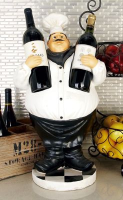 Harper & Willow Polystone Traditional Chef Sculpture, 12 in. x 9 in. x 24 in., White