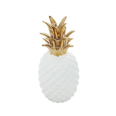Image showing  Porcelain Modern Fruits Sculpture, 4 in. x 4 in. x 10 in., White