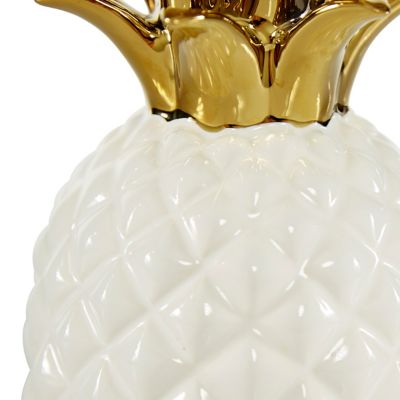 Image showing  Porcelain Modern Fruits Sculpture, 4 in. x 4 in. x 10 in., White