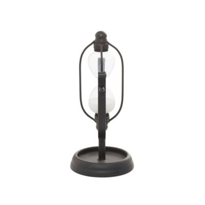 Image showing  Metal Hourglass Sand Timer, 4 in. x 4 in. x 8 in., Black