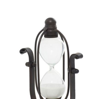 Image showing  Metal Hourglass Sand Timer, 4 in. x 4 in. x 8 in., Black