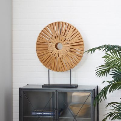 Harper & Willow Tan Metal Coastal Nature Sculpture, 22 in. x 6 in. x 29 in.